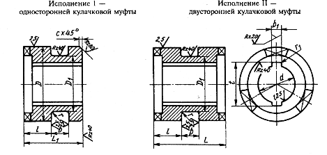 Кулачковая полумуфта чертеж